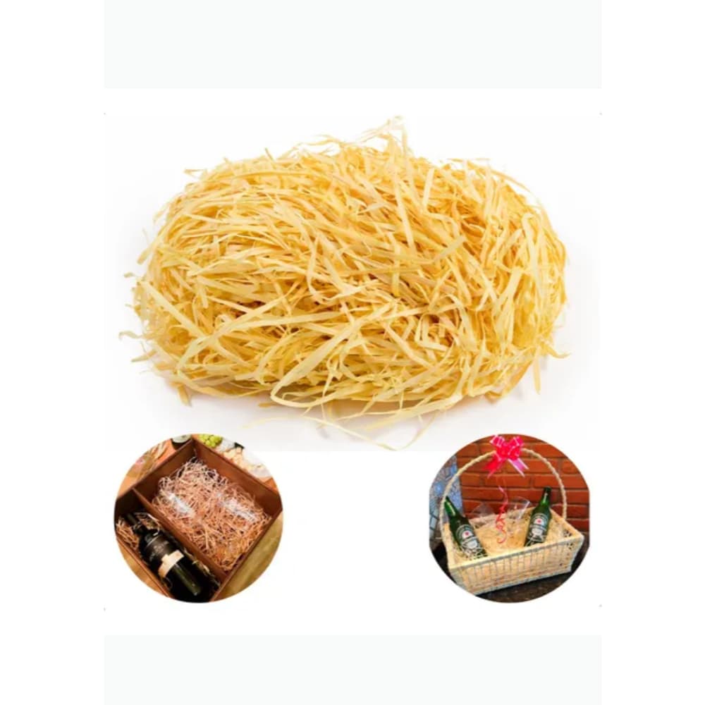 Palha Madeira Natural Grande 100g Para Decoração Enfeite Cestas