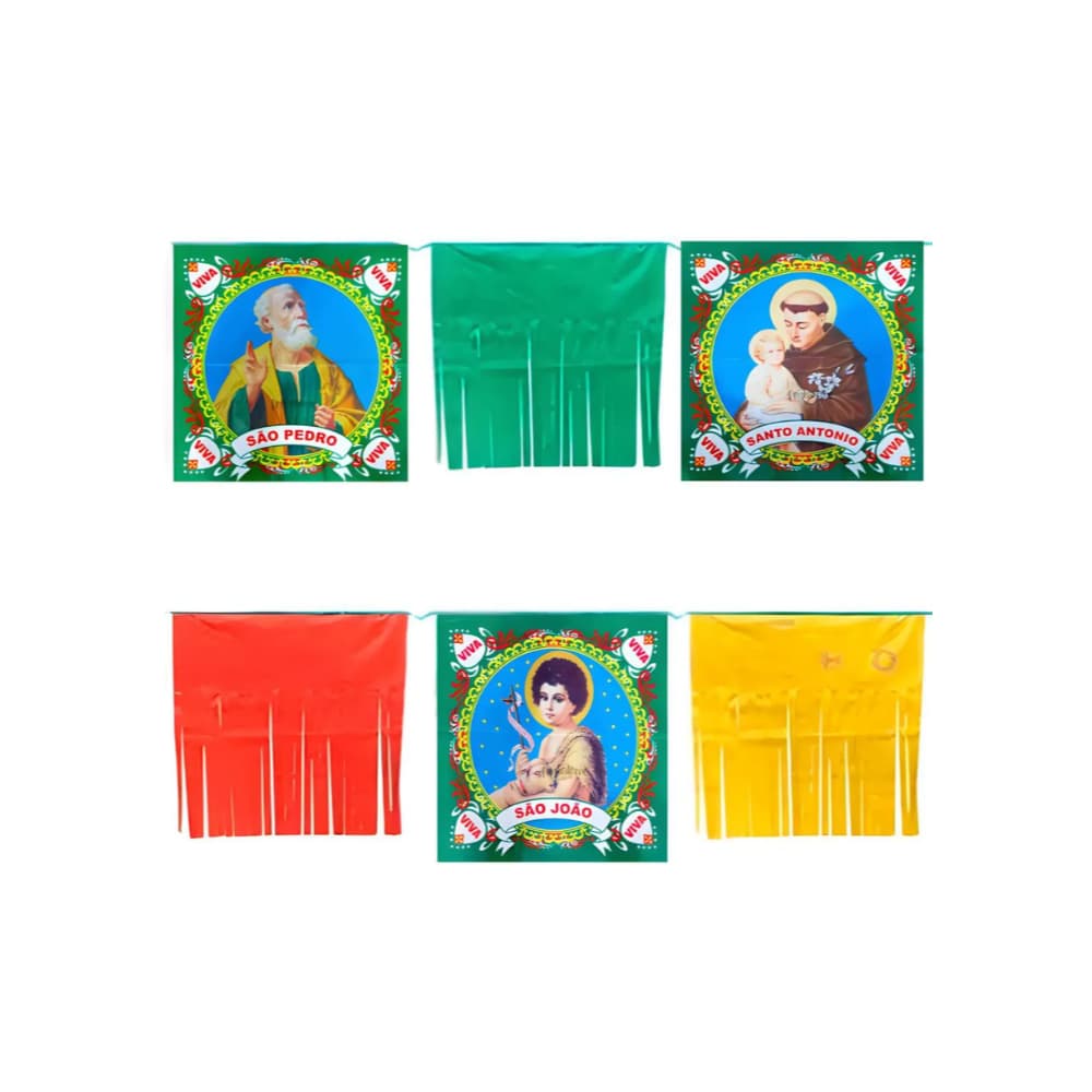 Bandeirão De Santo Com Franjas Decoração Festa Junina 6 Metro