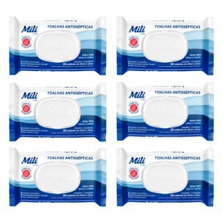 Toalhas Antissépticas Lenços Umedecidos Mili Care 20x13cm Mãos e Corpo