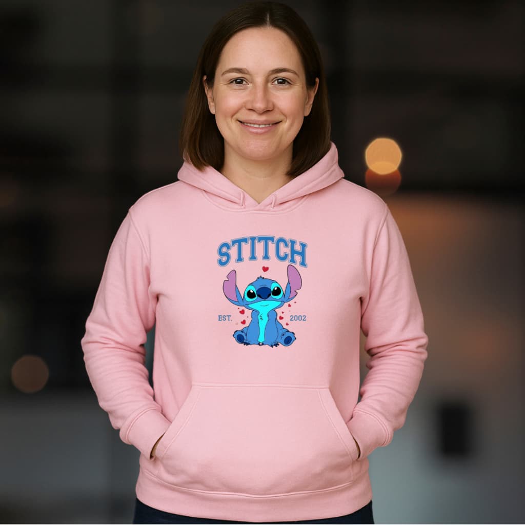 Moletom Feminino Stitch 2002 Blusa de Frio Algodão Pronta Entrega
