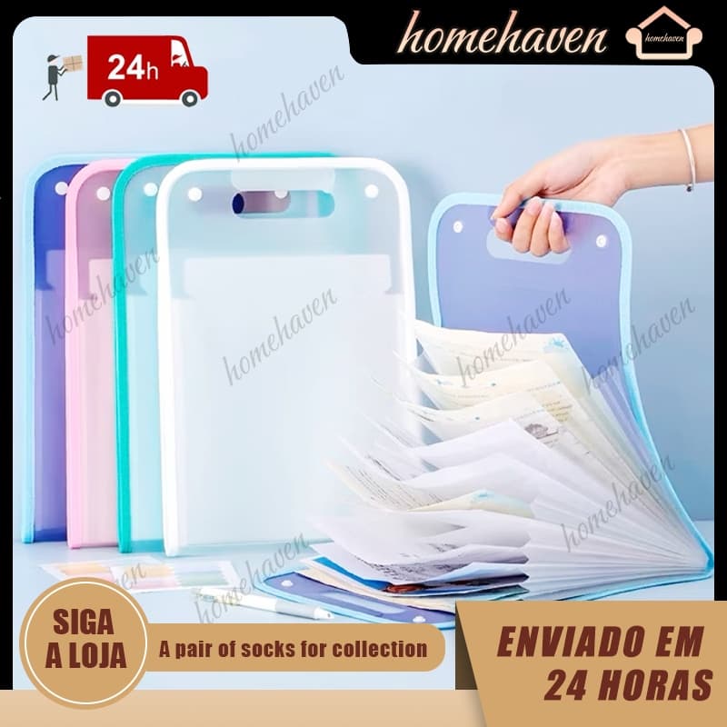 Pasta Sanfonada 12 Divisorias A4 Line Dello Papelaria Material Escolar
