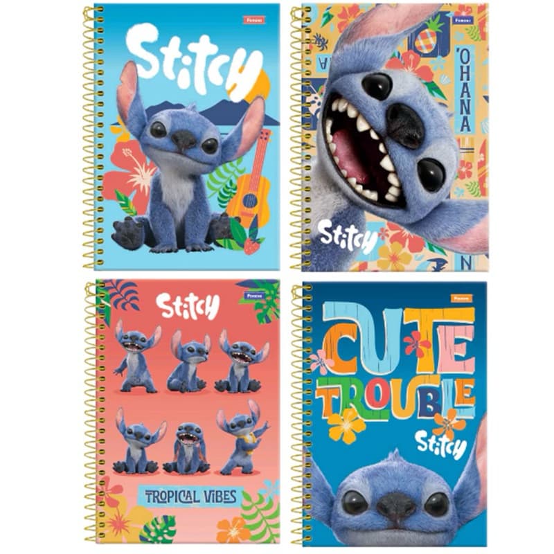 Stitch Caderneta 80 folhas Foroni