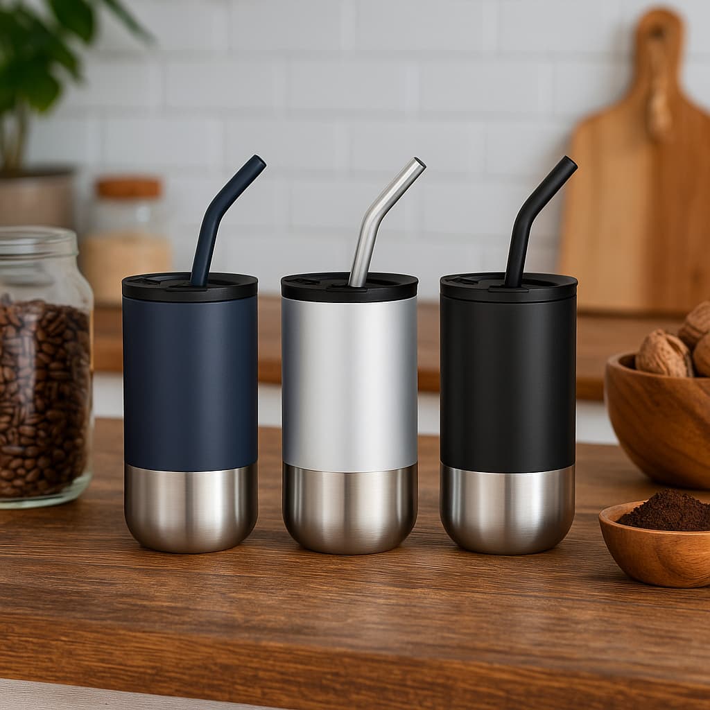 Copo em Aço Inox Com Tampa e Canudo - 550ml - Isolamento Térmico - Bebidas na Temperatura Certa!