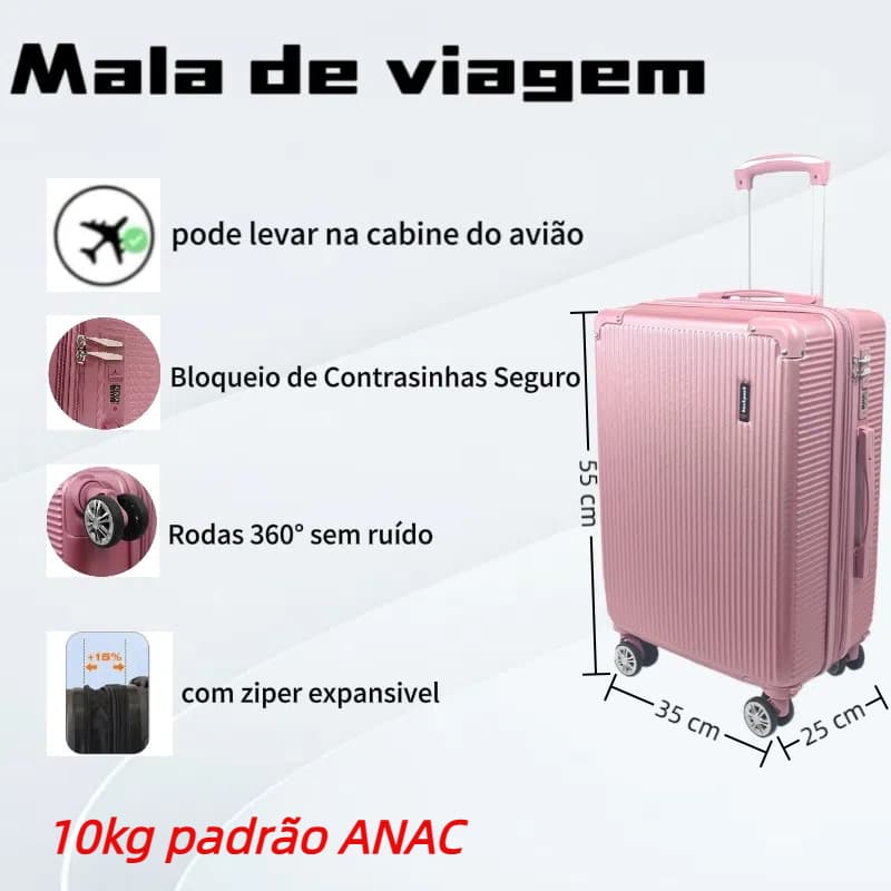 Mala De Bordo   360° ad, leve no avião. 2 zíperes, expansíveis rodinha duplo 9kg 10kg  novo 2024 codigo:2024A-2025A