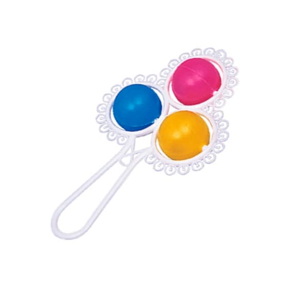 CHOCALHO BABY DIVERTIDO RENDADO COM 3 BOLAS COLORS