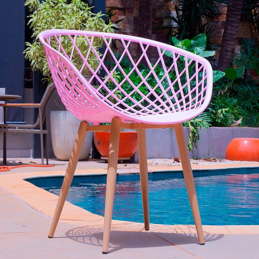 Cadeira para Ar Livre Clarice Bitlar | Design Moderno com Base Eiffel | Envio Imediato