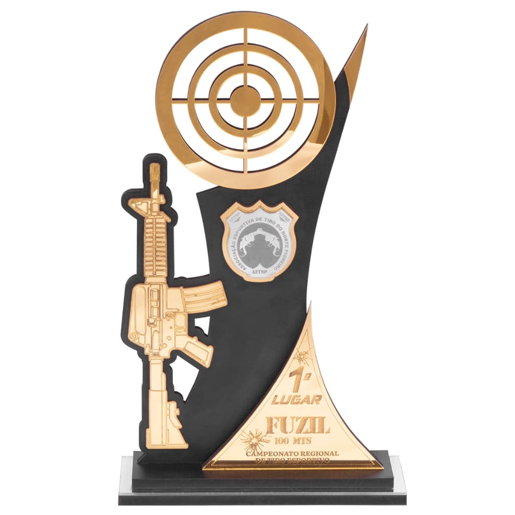 Troféu Personalizado Clube de Tiros M4A1 assalto grosso calibre