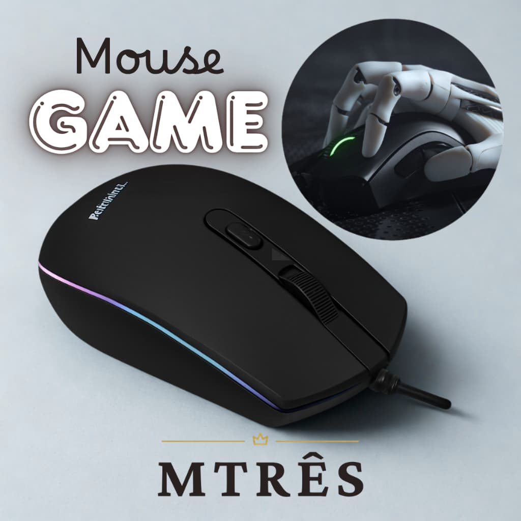 Mouse Gamer Para  Jogos Com LED Fio Multi DPI Optico RGB USB  Ergonômico Leve Alta Precisão Colorido