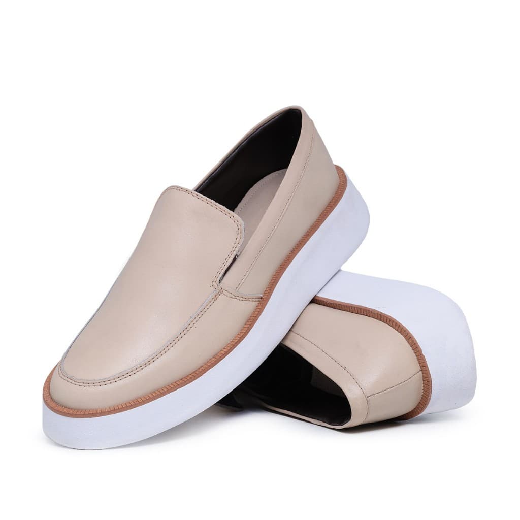 Sapato Masculino Elegante Couro Legítimo Estiloso Moderno Casual Confortável