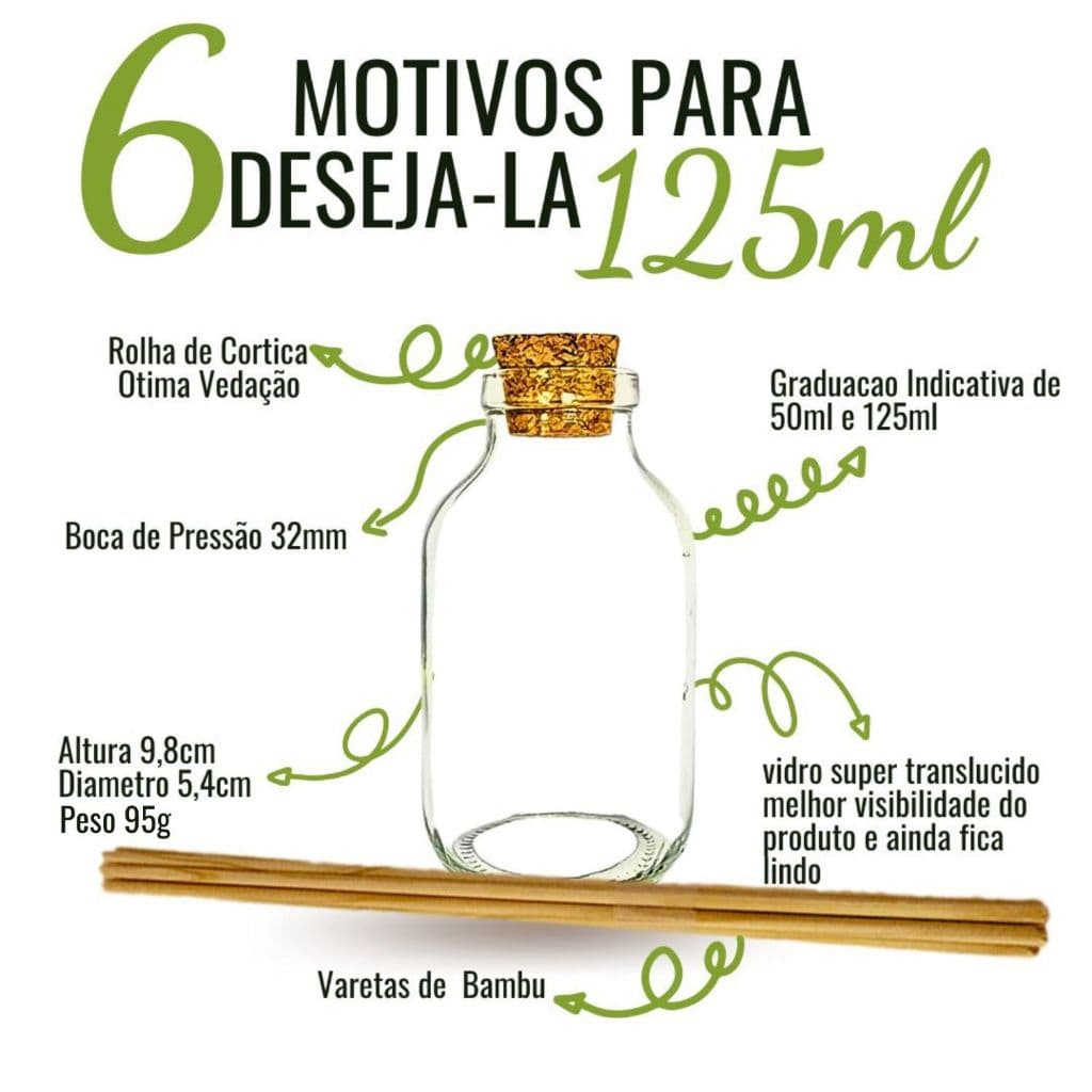 50 vidros para sais de banho difusor 125ml graduado com rolha e vareta
