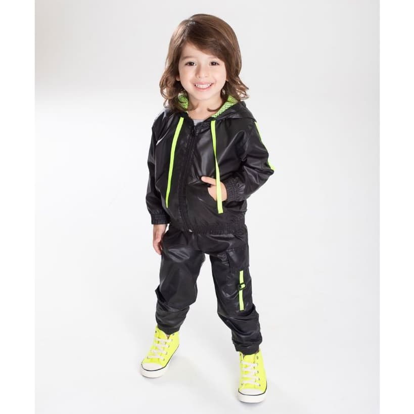 Conjunto Infantil masculino Corta Vento/Jaqueta e Calça Infantil Menino Serelepe Kids