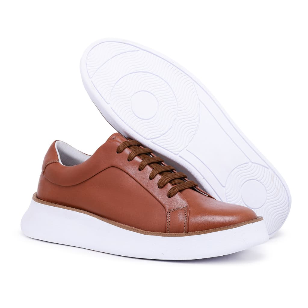Sapato Tênis Sapatênis Masculino Calçado Casual Elegante em Couro Legítimo