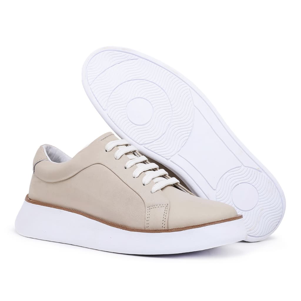 Sapato Tênis Sapatênis Confortável Masculino Calçado Casual Elegante em Couro Legítimo