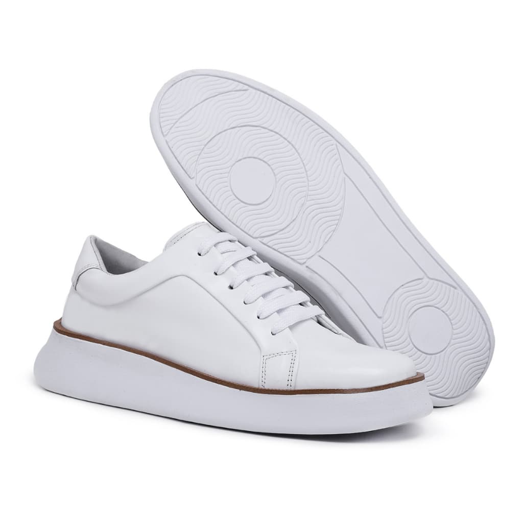 Sapato Sapatênis Masculino Tênis Calçado Casual Elegante em Couro Legítimo