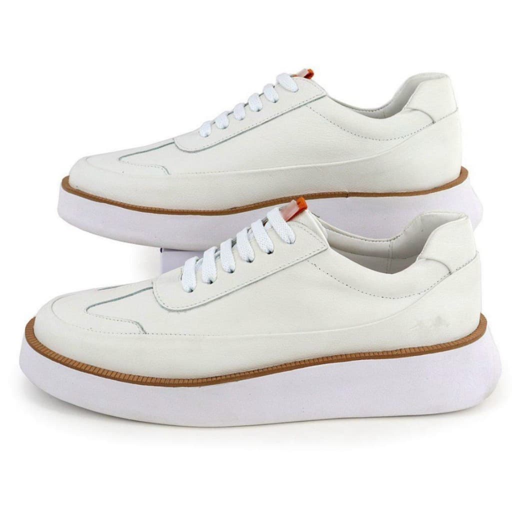 Tênis Masculino Confortável Casual Moderno Estiloso Couro Legítimo Elegante