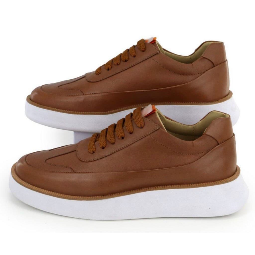 Tênis Masculino Casual Moderno Estiloso Couro Legítimo Elegante Confortável
