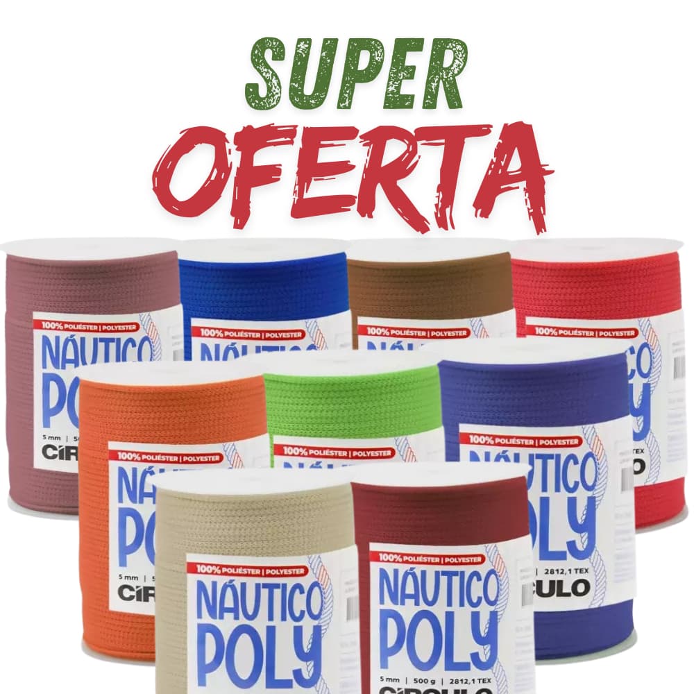Fio Náutico Poly Círculo p/ tricô, croche e macramê 500g 5mm 100% Poliéster