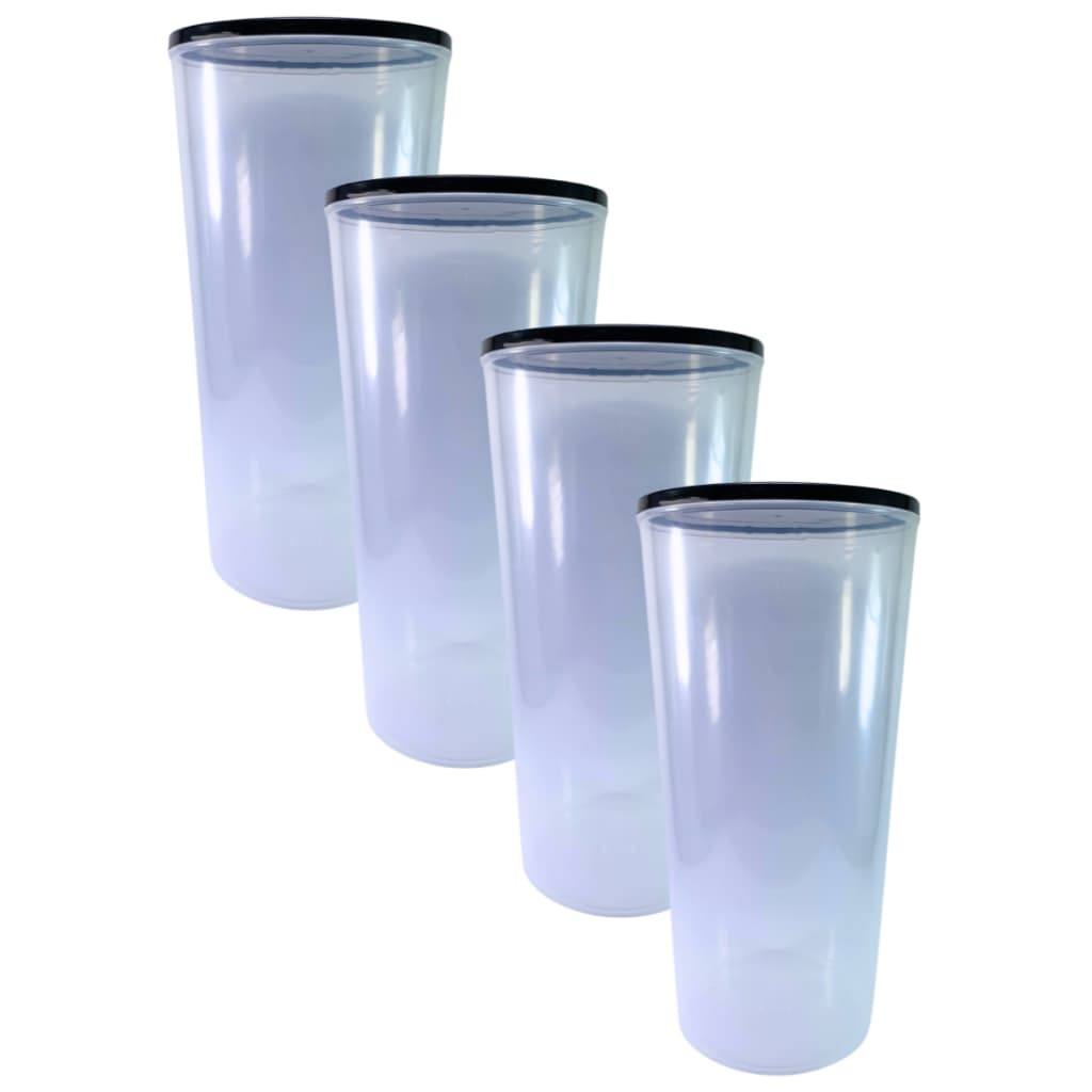 Conjunto 4 Potes de Plástico Porta Mantimentos Transparente 2,5L