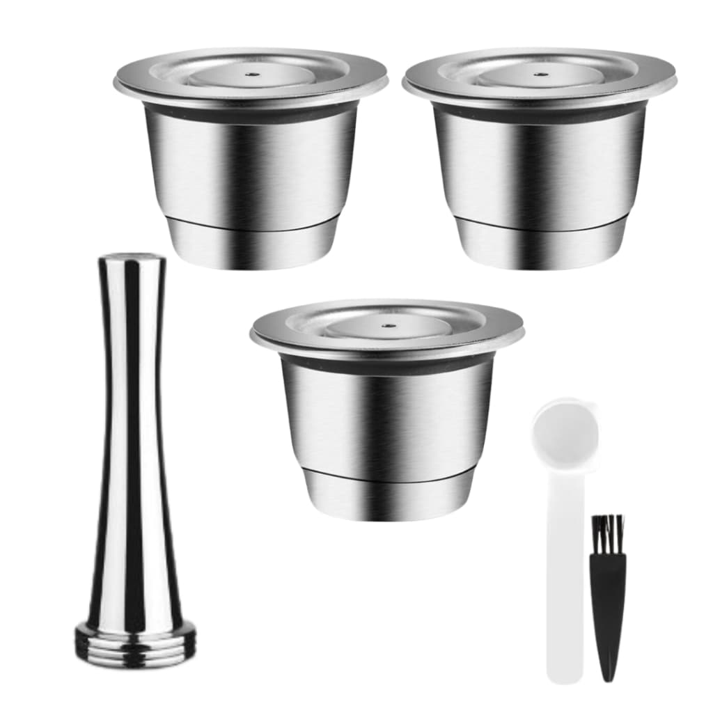 Capsula Nespresso Kit 3un Inox Reutilizável E 1 Tamper Inox