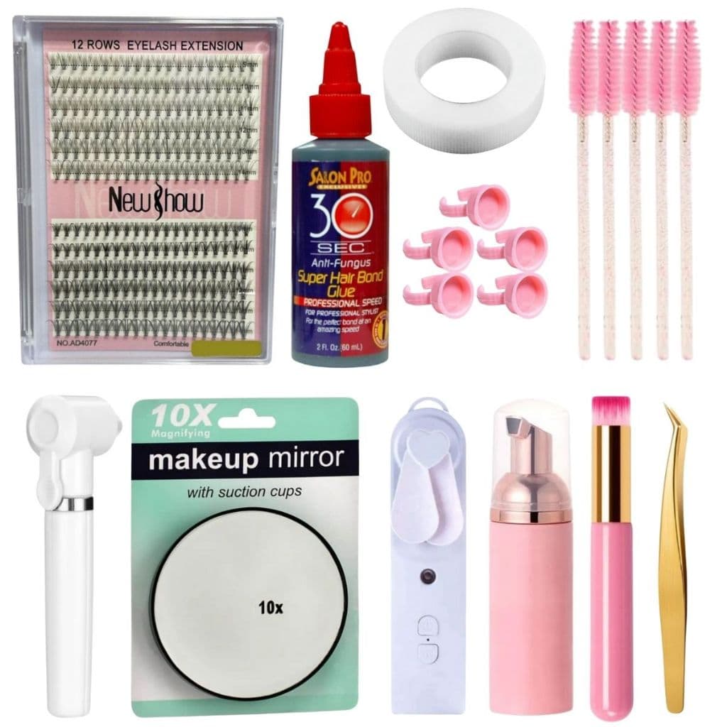 Kit Cilios em Casa New Show Postiço Extensão Cola Ardell Salon Pro Lanell Profissional Cílios Tufo