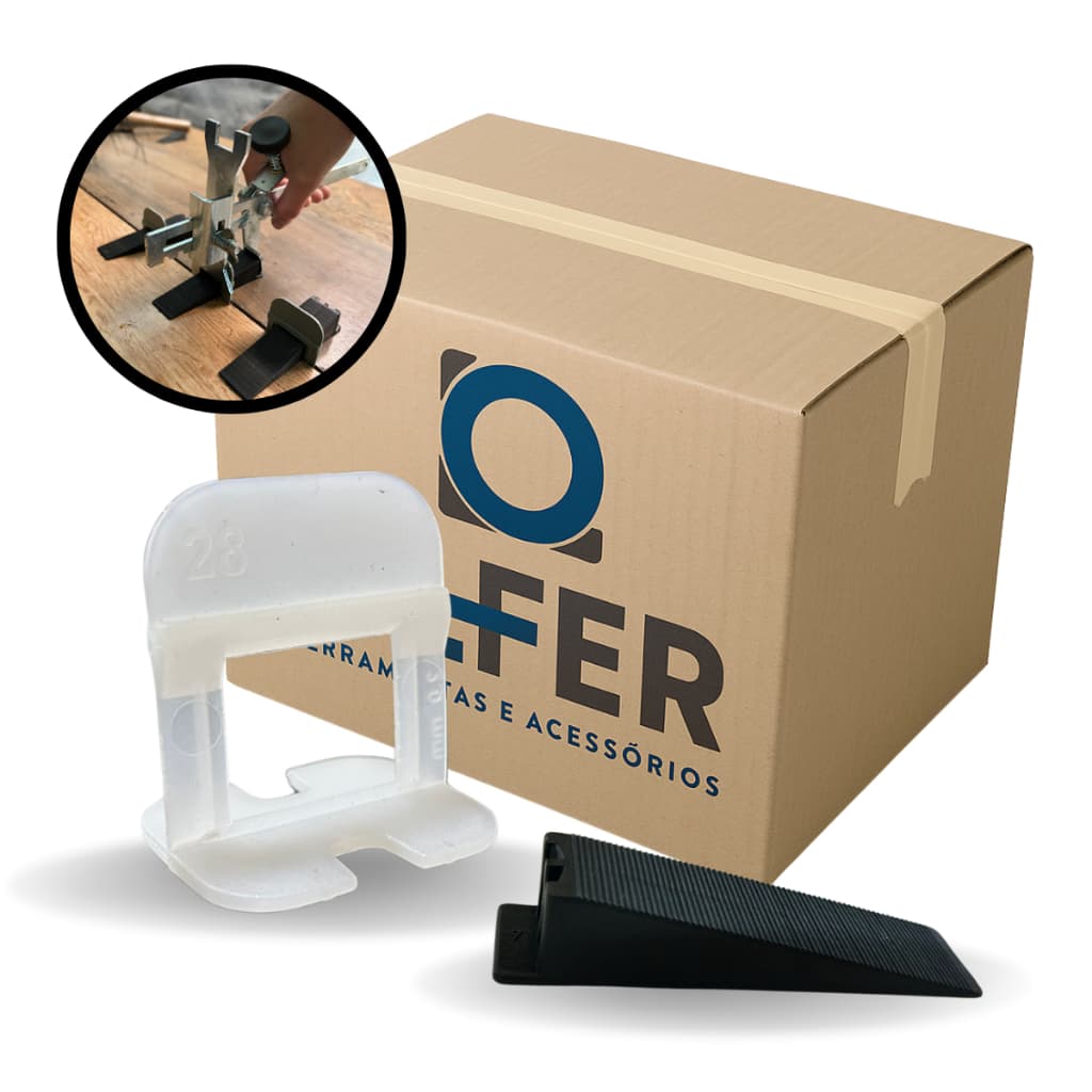 Kit Com 1000 Niveladores + 100 Cunhas Pisos Porcelanatos Cerâmica Gran