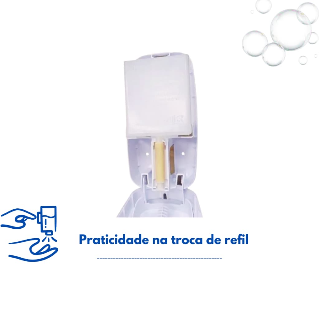 Dispenser Refil Reservatório 800ML Plástico PolietilenoTrilha Sabonete Cremoso Saboneteira