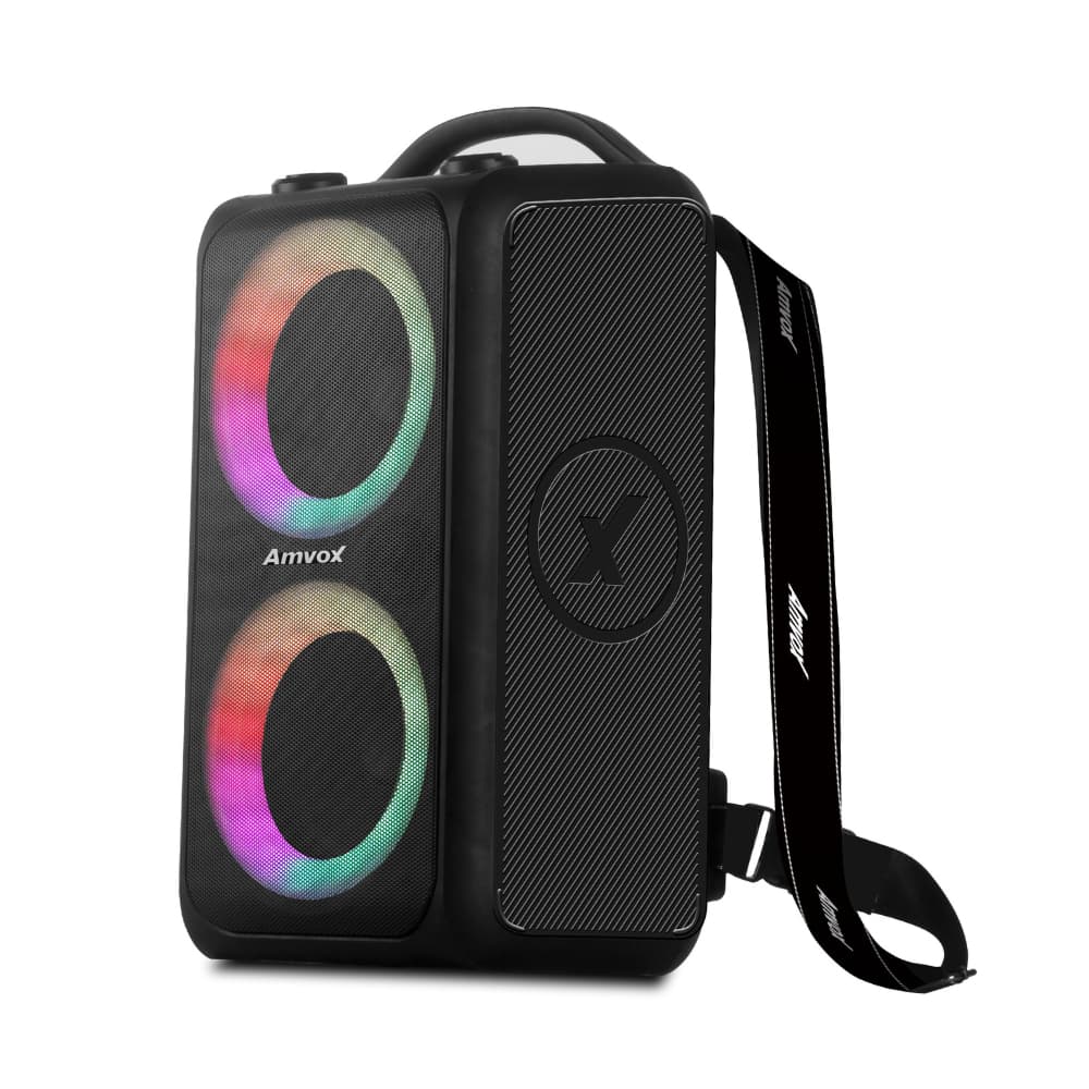 Caixa de Som Amplificada ACA 600 Amvox 600W Bagvox Black Duplo Woofer de 6,5" Bluetooth Bivolt