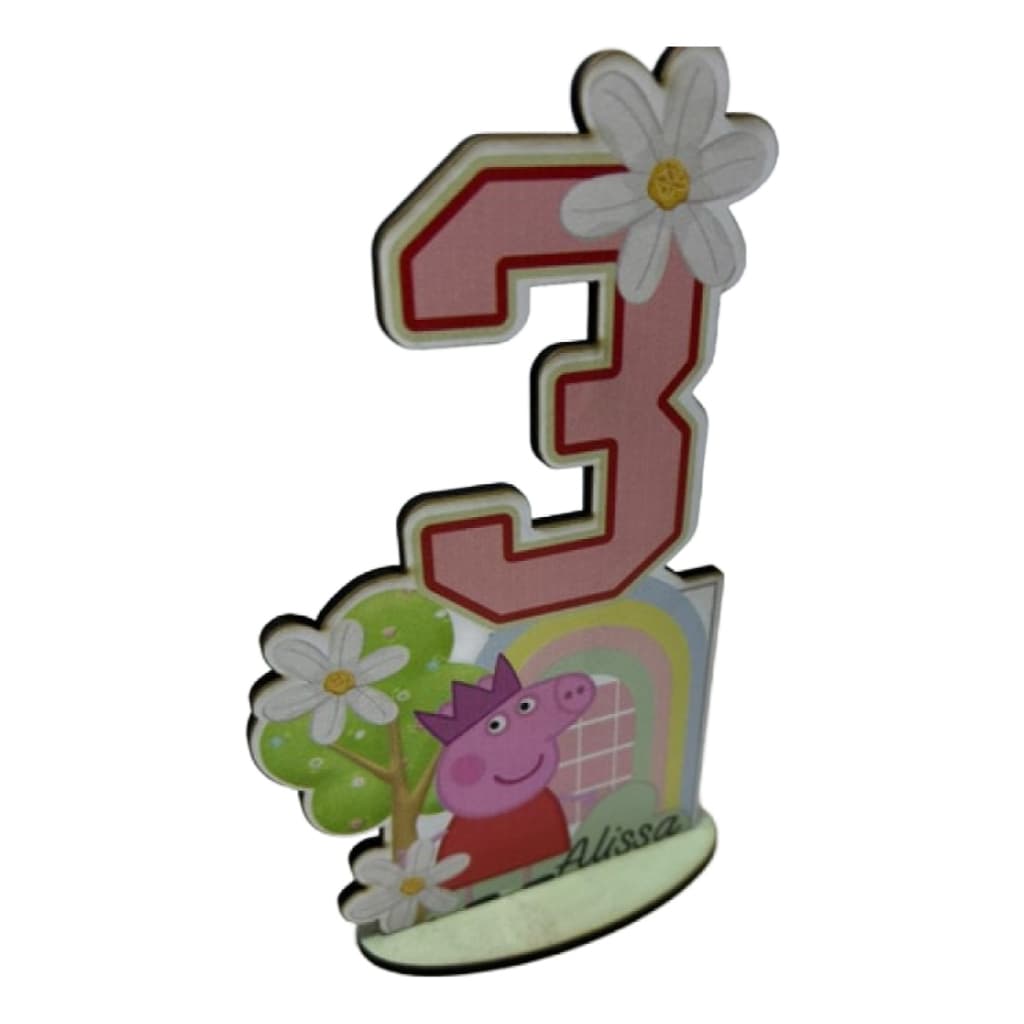 Centro de mesa Pepa Pig Personalizado com Nome e Idade