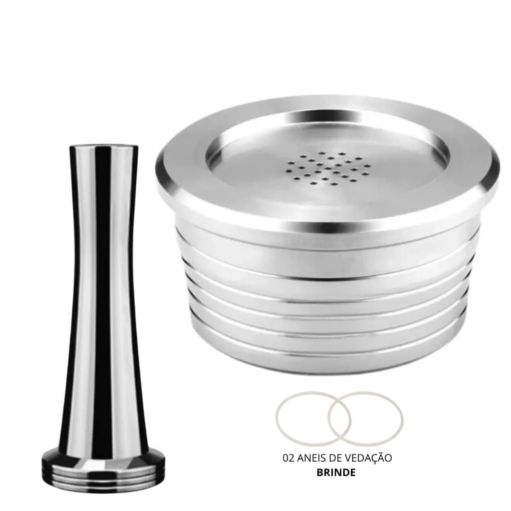 01 Cápsula Delta Q Reutilizável Inox DELTA Q QUICK - DELTA Q QOOL EVOLUTIO + 01 Tamper Inox