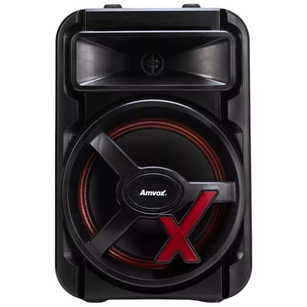 Caixa De Som Amplificada Amvox ACA 251 New X Woofer 8" 250W Bluetooth TWS Led Bivolt