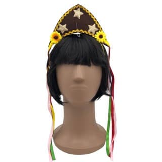 Arco Tiara Chapéu Maria Bonita com Estrelas e Girassol e Fitas – Festa Junina / Fant