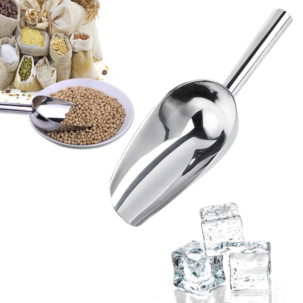Pá Pegador Para Gelo Cereais Ração Em Aço Inox Cozinha Multiuso Durável
