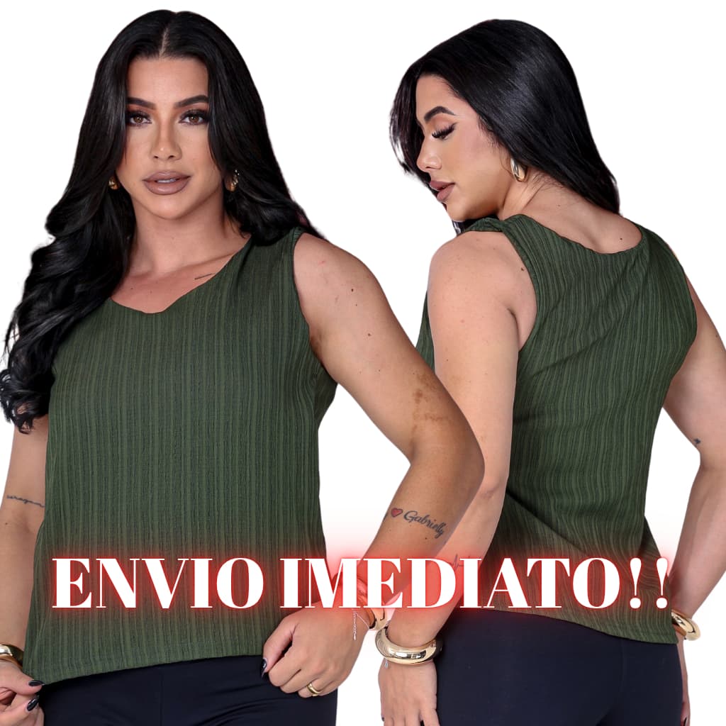 Blusa Feminina Estilosa Blusa Regata de Alça Larga Soltinha Casual Para Trabalho