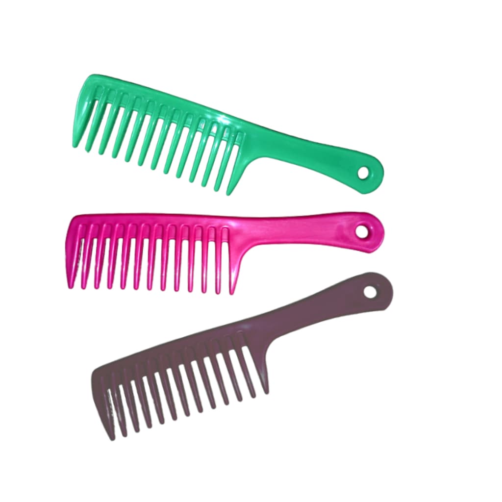 Pente Feminino Kit 3un Cabão Dentes largos Ideal Praia Piscina desembaraçar cabelos lisos cacheados.