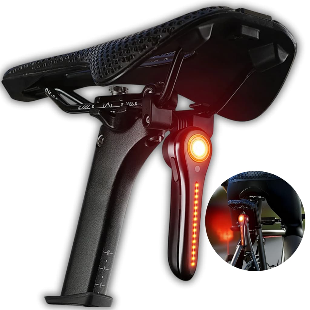 Lanterna Traseira P/Bicicleta BikeLED Recarregável Inteligente C/Sensor  IP64 Alta Luminosidade USB
