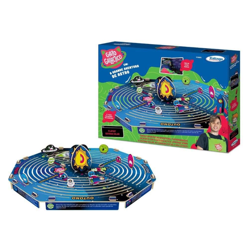 Brinquedo Sistema Solar em Madeira Gato Galáctico - Xalingo 5384.3
