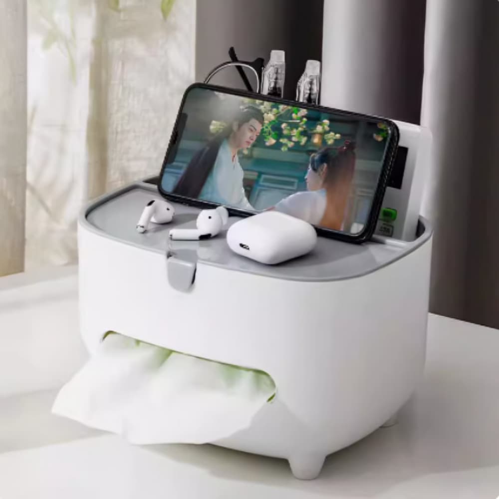 Organizador de cosméticos de mesa de lenços de papel para a sala de estar Porta papeis