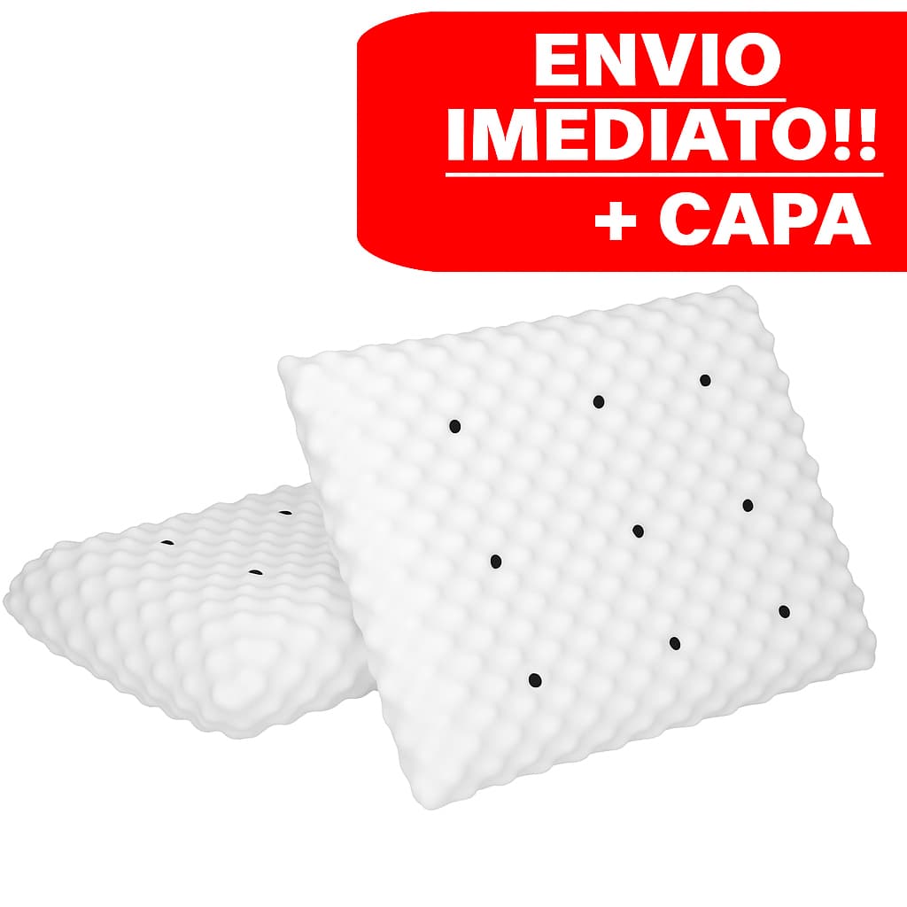 Travesseiro magnético ortopedico ALTO e FIRME com infravermelho massageador