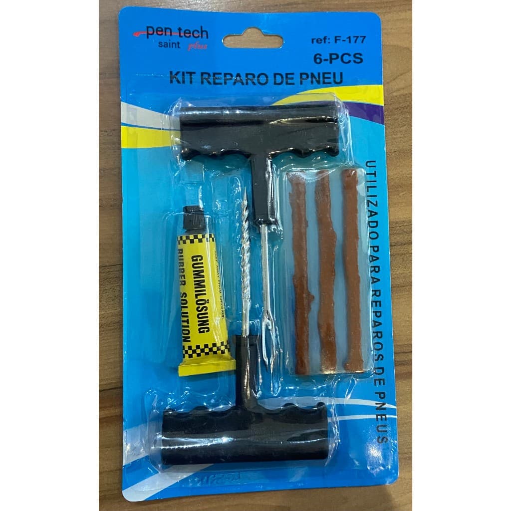 KIT C/ 6 ITENS REPARO PNEU SEM CAMERA