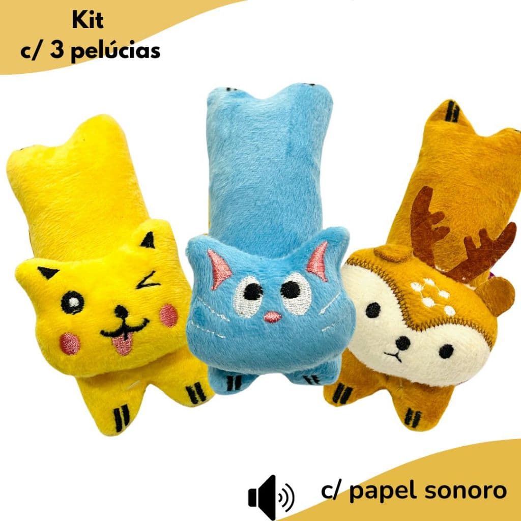 Pelúcias Floresta Pet Com Papel Sonoro -  Bebês Cães Cachorro - Lavável e macio