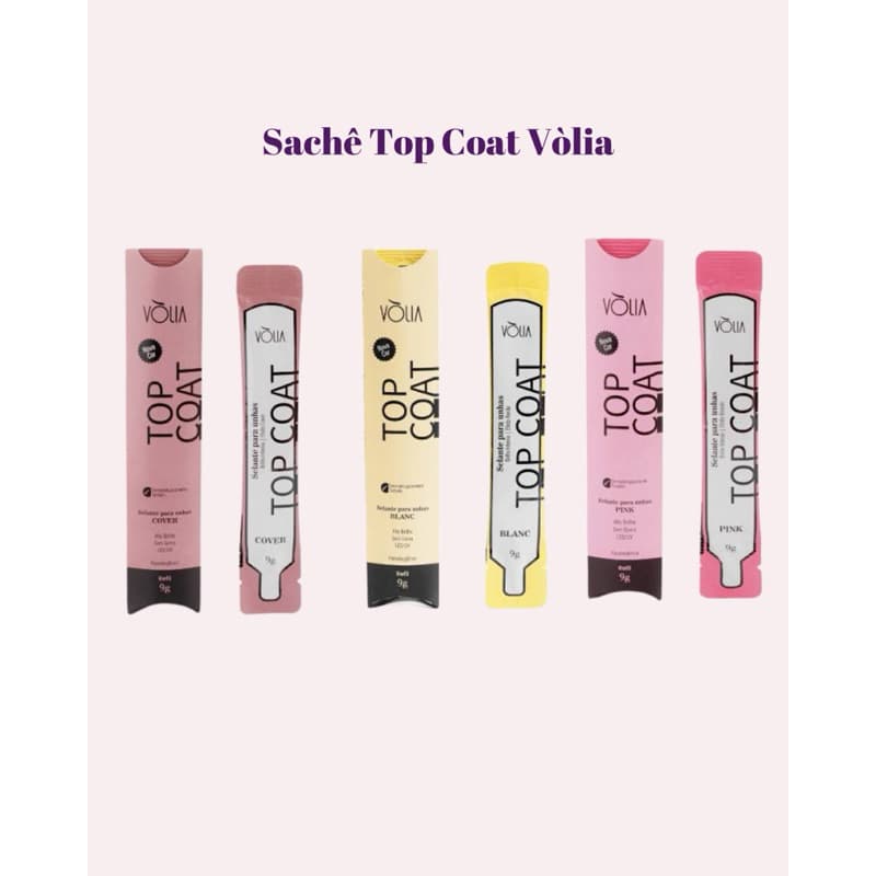 Top Coat Sachê 9g Vòlia Blanc/Pink/Cover