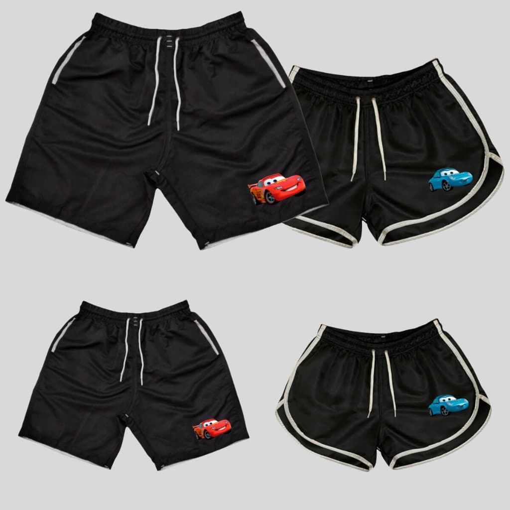 Bermuda de Praia Masculina ou Shortinho Feminino Mcqueen ou Sally - Valor 1 Peça - Monte seu Kit