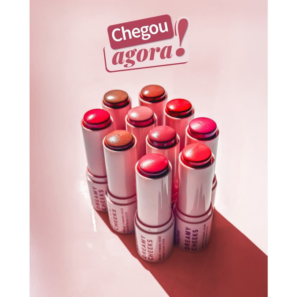 LANÇAMENTO BLUSH DREAMY CHEEKS RUBY ROSE Blush Cremoso em Bastão Stick Linha Rosa HBM01