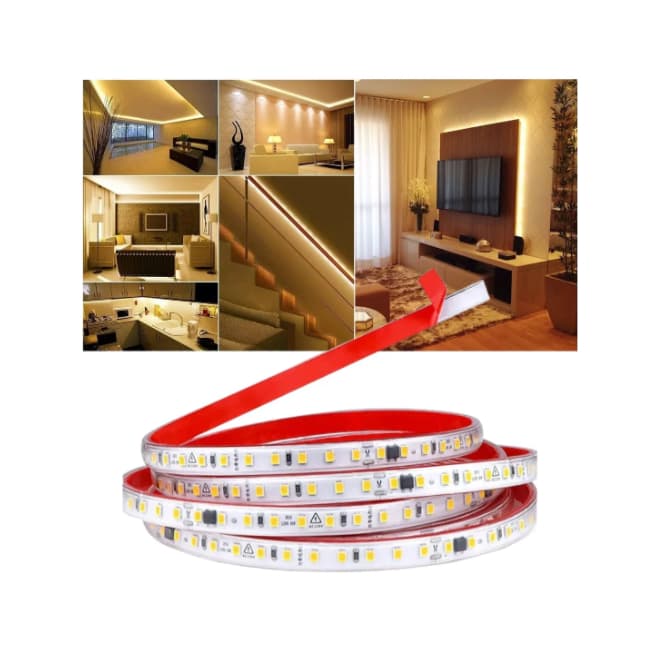 1m a 5m Fita LED 2835 IP65 blindada Direta 110v/220v 120leds 14w/m Luz Quente ou Fria   Decorativa casa