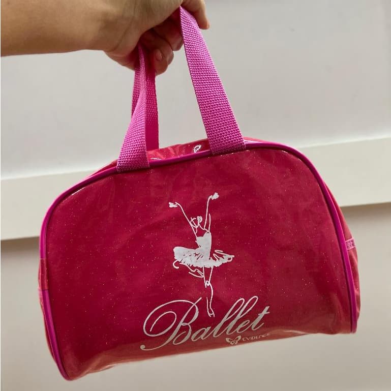Bolsa Envernizada com Glitter Dança Ballet Infantil Menina Bailarina