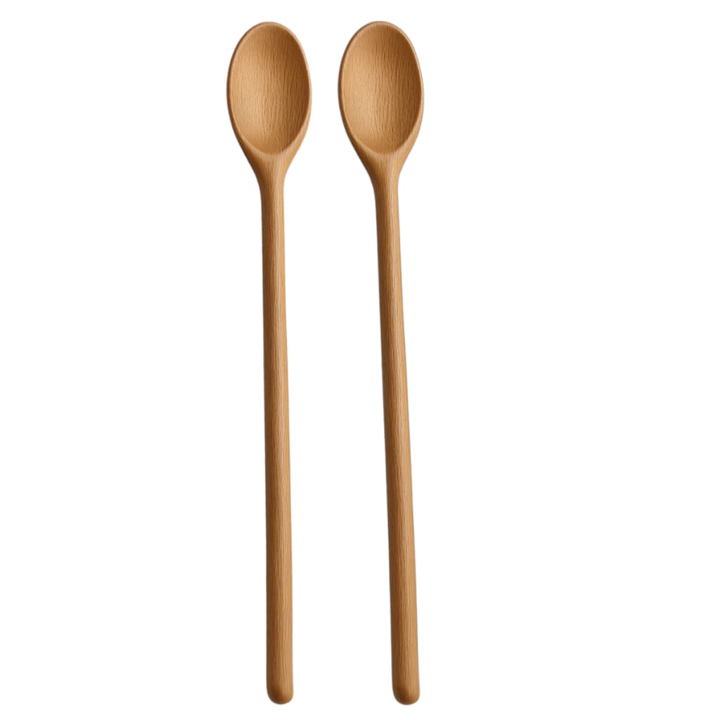 Kit 2 Colheres de Pau 80cm Madeira Eucalipto Cozinha Industrial Caldeirão Fogão a Lenha Rústica