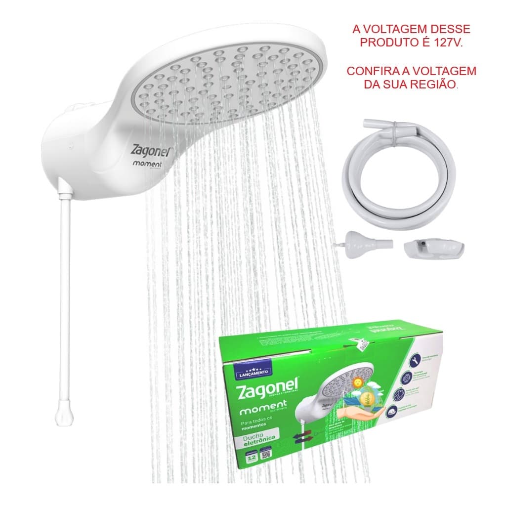 Chuveiro Ducha Eletrônica Zagonel Moment Branco 127/5500