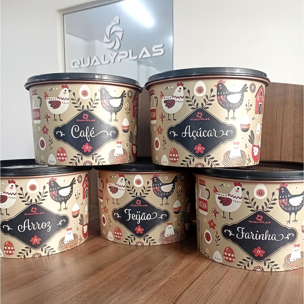 5 Potes mantimento PREMIUM galinha organização cozinha armários