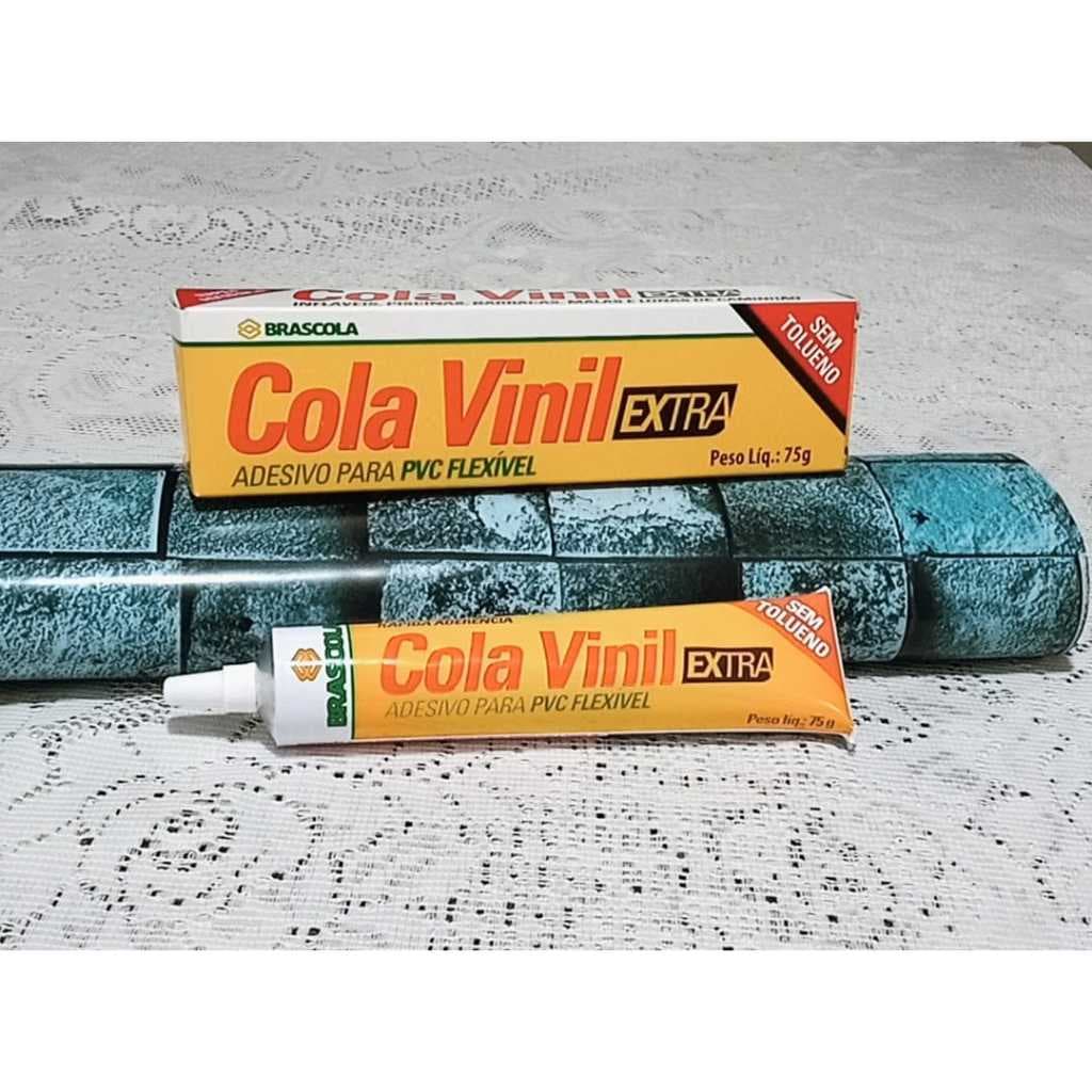 Kit Completo Reparo Vinil Furo em Piscina Boia Infláveis Cola e Vinil 20cm x 10cm