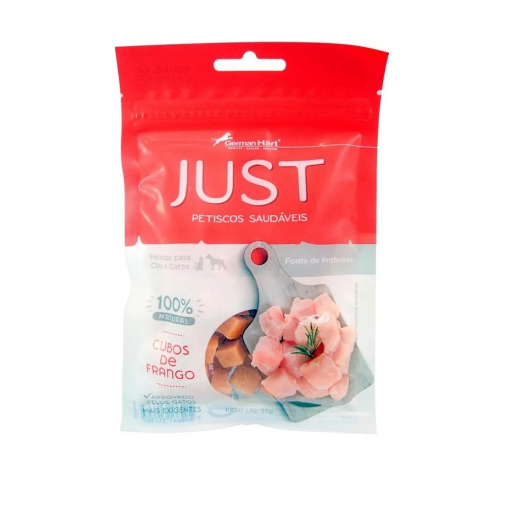 Petisco P/ Cães E Gatos German Hart Just Cubos De Frango 55g
